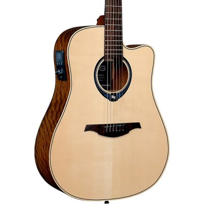 Lag Guitars Tramontane HyVibe THV20DCE Dreadnought Acoustic-Electric Smart Guitar Natural image 1