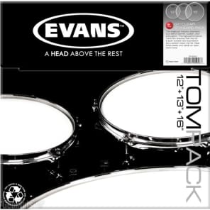 Evans G1 Clear 3-piece Tom Pack - 12/13/16 inch image 2