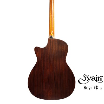 S.yairi Ruyi ゆり solid sitka spruce & claro walnut cutaway acoustic guitar image 4