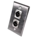 Seismic Audio Stainless Steel Wall Plate - Dual XLR Male Connectors