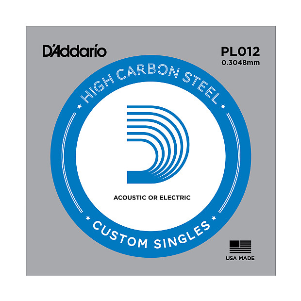 D'Addario PL012 Plain Steel Guitar Single String .012 image 1