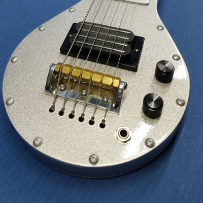 Fouke Industrial Guitars Walsh Model Industrial aluminum lap steel guitar 2021 sparkle silver image 2