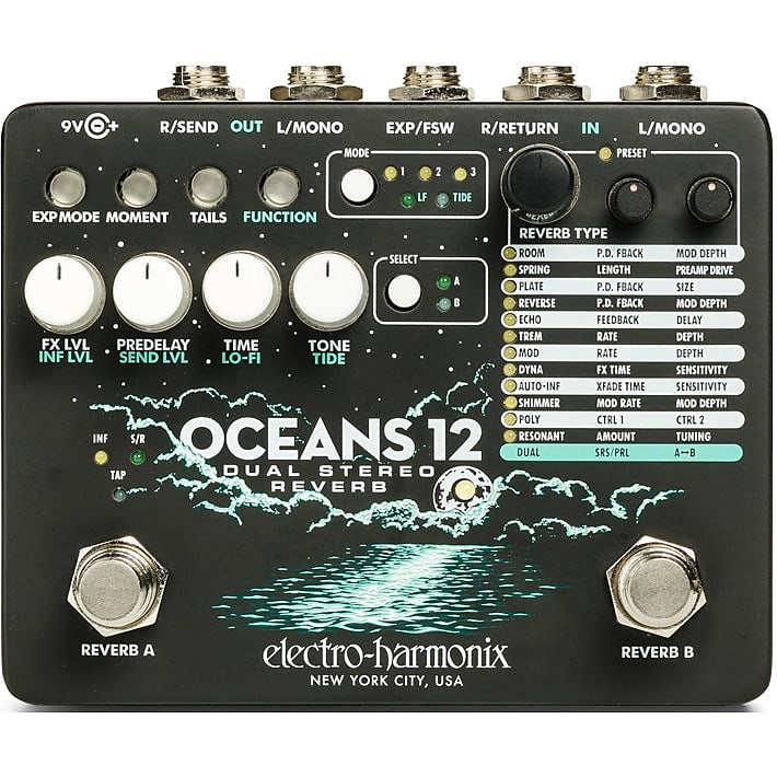 Electro-Harmonix Oceans 12 Dual Stereo Reverb Pedal image 1