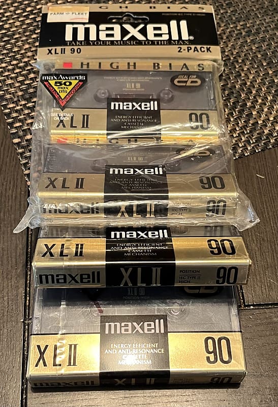 Maxell XLII 90 Minute Cassette Tapes - Lot of 4 NEW