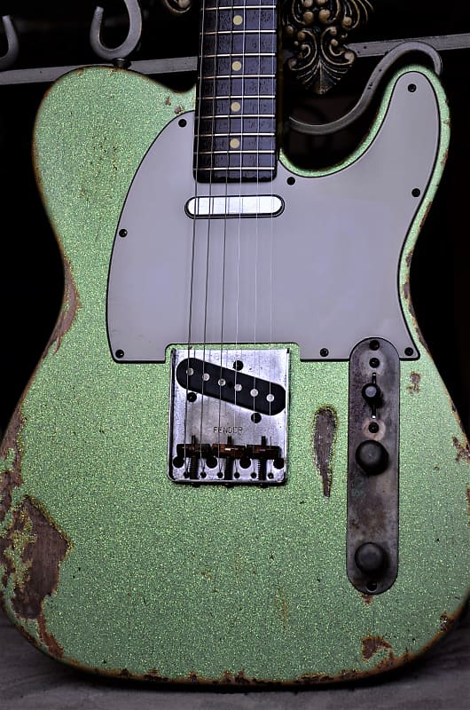 American Fender Telecaster Custom  Heavy Relic Green Sparkle image 1