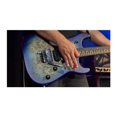 EVH 5150 Series Deluxe Poplar Burl Basswood 6-String Electric Guitar with Ebony Fingerboard (Right-Handed, Aqua Burst) image 10