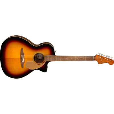 Fender Newporter Player Acoustic Electric Guitar, Walnut Fingerboard, Sunburst image 10