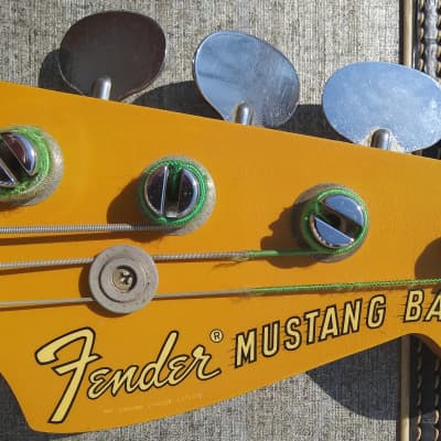 Fender Mustang Bass Competition Orange Matching Headstock RARE 1968 image 11
