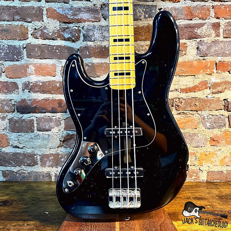 Squier Classic Vibe 70s Jazz Bass Lefty Electric Bass (2020s - Black RELIC) image 1