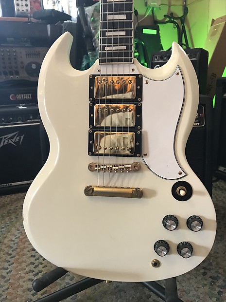 Burny SG Custom with VH-1 Pickups MIJ 1980s White | Reverb