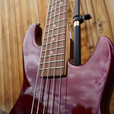 G&L USA Series 750 CLF Research L-2500 Ruby Red Metallic 5-String Bass w/ Black Tolex Case NOS image 6