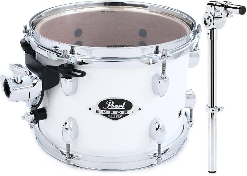 Pearl Export EXX Tom Pack - 10 x 7 inch - Pure White  Bundle with Pearl 70 Series Tom Holder - Long image 1