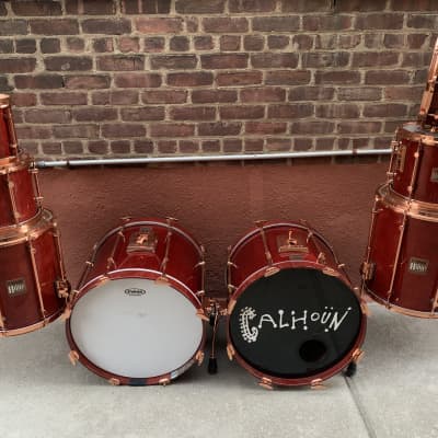 Sonor Vintage Hilite Classic Copper series  1990 Red stain wood with copper hoops image 1