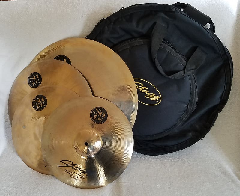 Stagg SH Brilliant Cymbal Set with Case Hi Hat, Crash, Ride Reverb