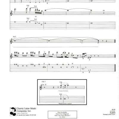 Cherry Lane "Don't Cry" Guitar Tab Guns N. Roses 1991 Sheet  Music image 2