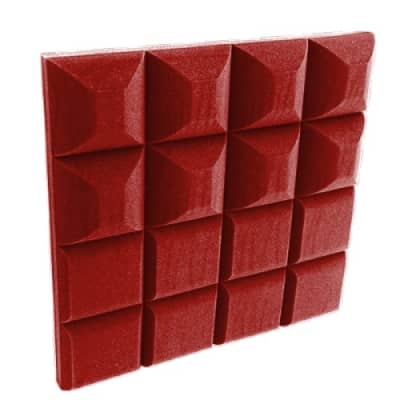 JOCAVI Seafoam Red 5 pcs Absorber Foam Acoustic Treatment Panels 60x60x8cm - 2 Square design image 1