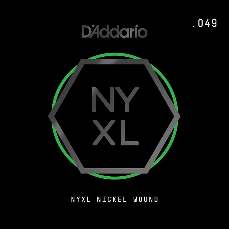 D'Addario NYNW049 NYXL Nickel Wound Electric Guitar Single String, X 2 Strings image 1