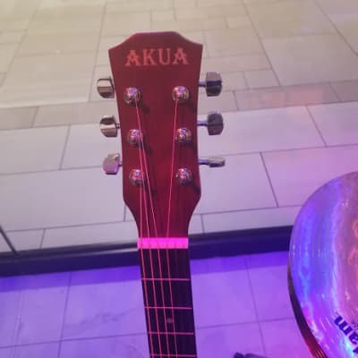 Flash Sale: 41″ AKUA Acoustic Guitar Light . AK 2021 Sunburst, Sea Blue, Dark Brown Black Metal , tAN image 2