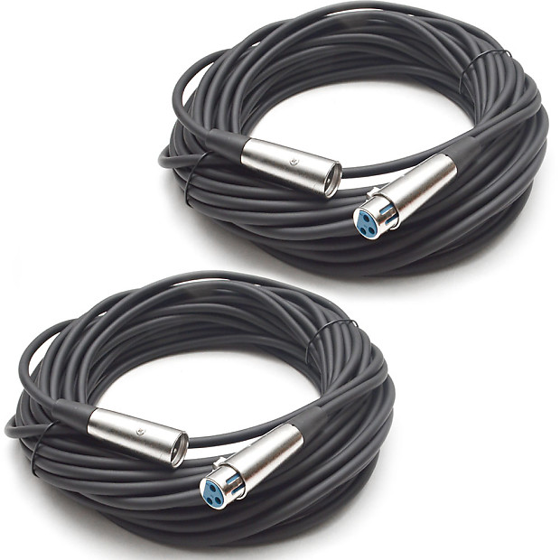 Seismic Audio SADMX50-2PK 3-Pin XLR DMX Lighting Cable - 50' (2-Pack) image 1