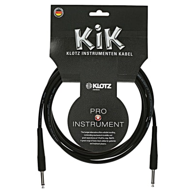 Klotz KIK 10ft GUITAR Insturment Cord Cable BLACK 2 pack made in Germany 2016 Black image 1