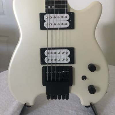 Kiesel HH2 Allan Holdsworth Semi-Hollow Headless 6-string Guitar circa 2016 Pearlescent White image 1
