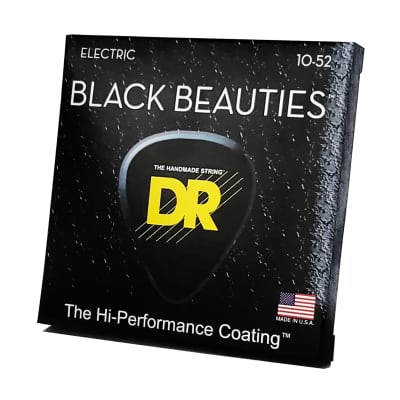 DR Strings Black Beauties Black Colored Electric Guitar Strings: Medium To Heavy 10-52 image 5