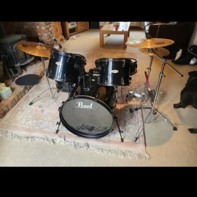 Pearl Forum 90s - Black with carry cases and Sabian cymbals image 4