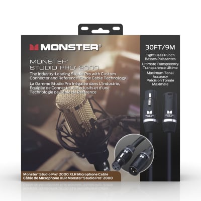 Monster Cable Studio Pro 2000 30' Mic Cable Gold Contact XLR SP2000-M-30WW-U  | Reverb