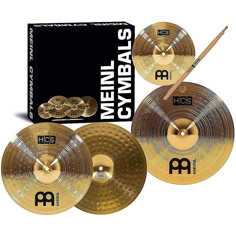 Meinl HCS1314+10s HCS Three for Free Box Set 13/14/10" Cymbal Pack with Sticks, Lessons image 1