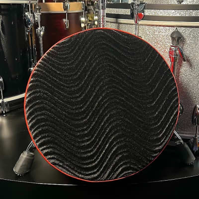 Pork Pie Round Drum Throne in Black Swirl Top w/ Red Sparkle Side image 3
