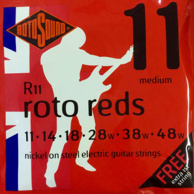 Rotosound Roto Reds Electric Guitar Strings 11-48 Medium for sale