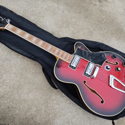 Vintage 1960's Welson Hollowbody Electric Guitar - Redburst - Made in Italy for sale