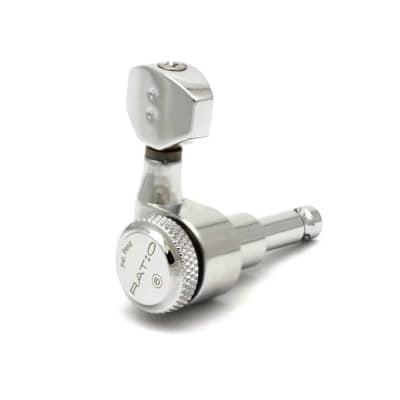 Graph Tech Ratio Locking Tuned Machine Heads - Electric 6 In Line Contemporary Mini Chrome 2 Pin image 1
