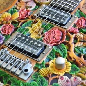 Darieos Java Hand Carved Guitar #001 Heaven's Garden image 3