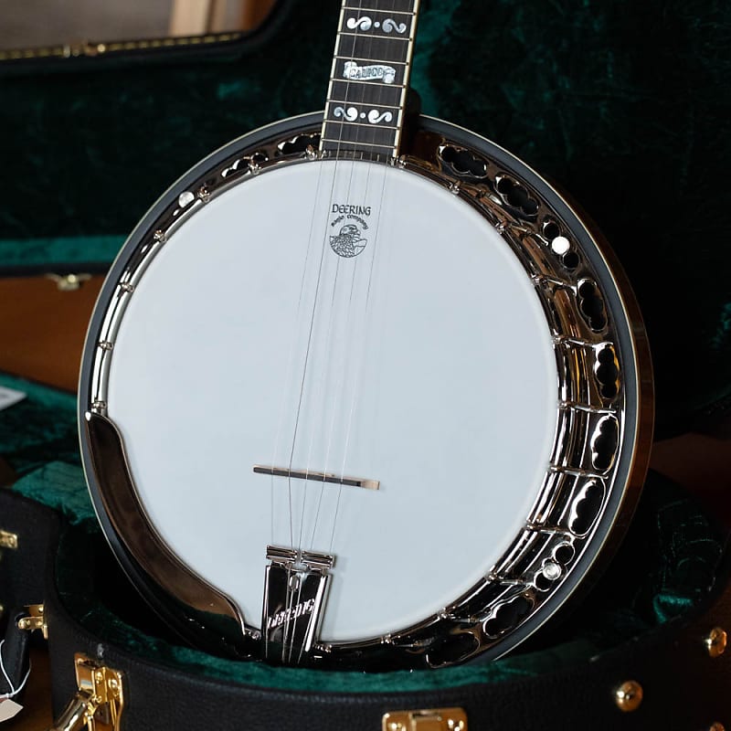 Deering Calico 5 String Curly Maple Resonator Banjo w/Spikes Installed #AX45 image 1