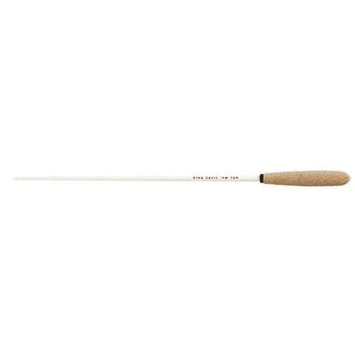 King David 12 inch Conductor Baton White With Taper Cork Reverb