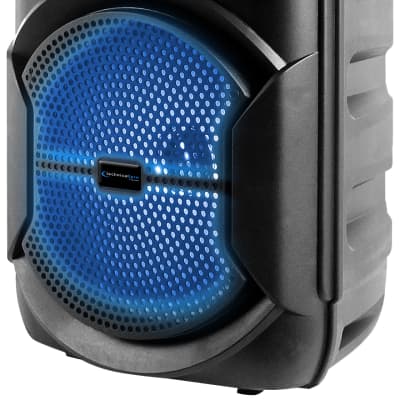 Technical Pro BOOM8 Portable Rechargeable 8" LED Party Speaker w/Bluetooth/USB image 1