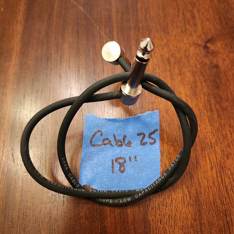 Lava Tightrope 18" Patch Cable Black, RightAngle to Reverb