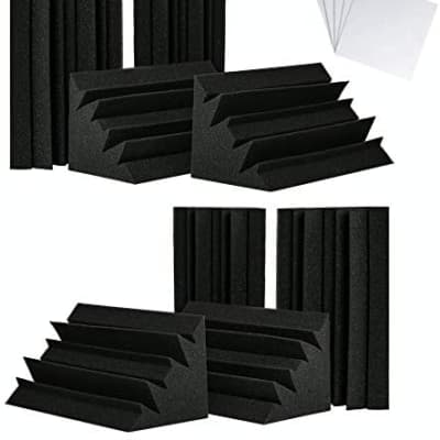 8 Pack - 12 x 6 x 6" - Acoustic Bass Trap Corner, Studio Acoustic Foam, Acoustic Treatment Panels image 1