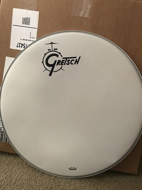Gretsch 22” kick bass Drum skin head White Reverb
