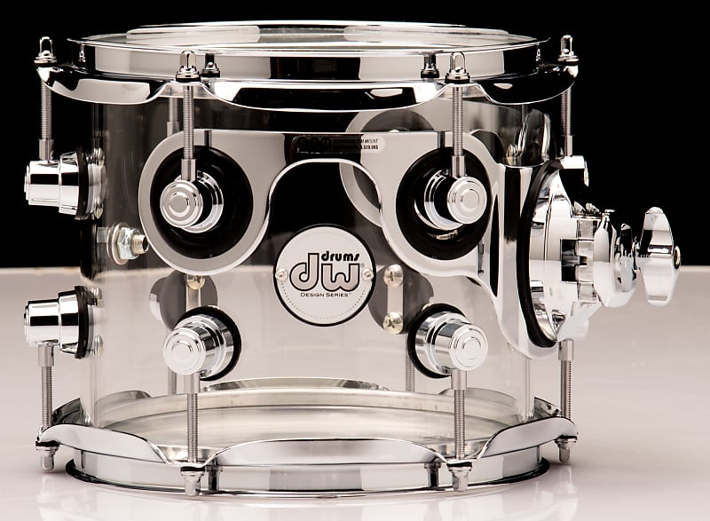 DW Acrylic Design Series Drum 7" x 8" Tom - Clear DDAC0708STCL image 1
