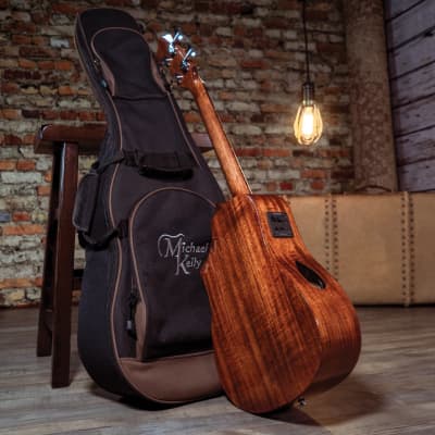 Michael Kelly MKSBSKGOFR Sojourn Port Gloss Koa 4-String Travel Acoustic-Electric Bass Guitar w/Bag image 5