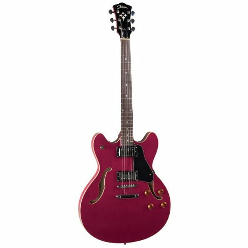 Johnson JS-500-RC Grooveyard Semi-Hollowbody Electric Guitar, Cherry Red image 1