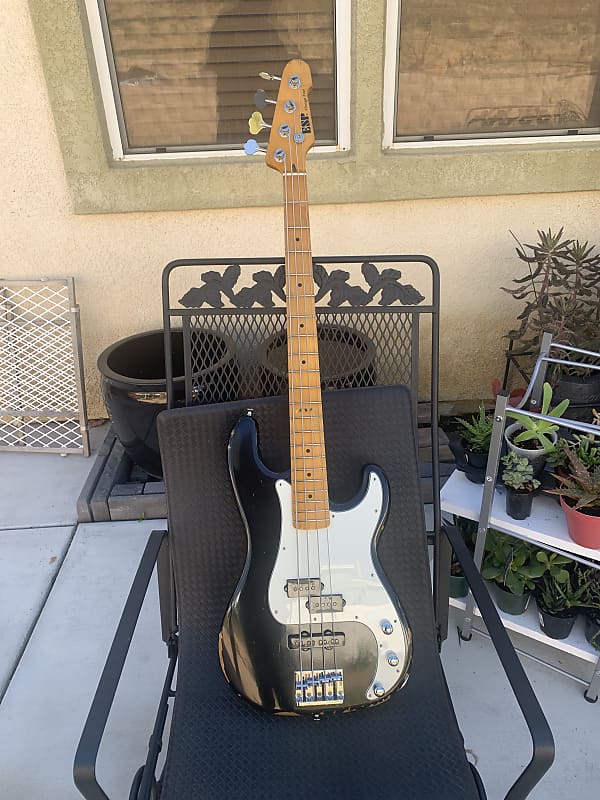 Esp Vintage four 4 Vintage black distressed bass Reverb