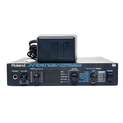 Roland JV-1010 with Power supply & New interenal battery 64-Voice Synthesizer Module 1999 - 2003 - Black