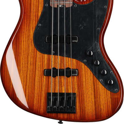 Schecter J-4 Exotic Electric Bass, Faded Vintage Sunburst image 2