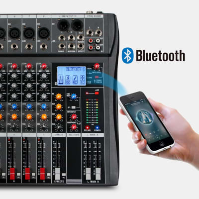 Pyle Professional Audio Mixer Sound Board Console - Desk System Interface  with 6 Channel, USB, Bluetooth, Digital MP3 Computer Input, 48V Phantom