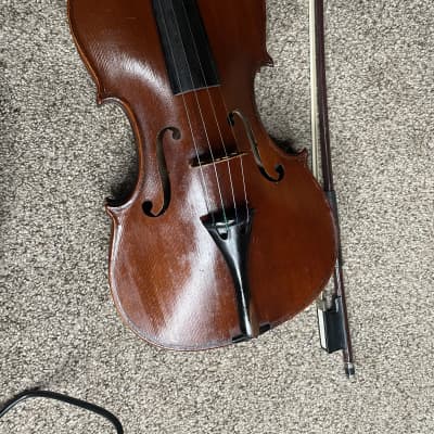 antique unlabeled  4/4 full size violin outfit image 12