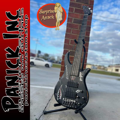 Panick Inc Custom Shop Surprise Attack 5 String Custom Bass 2023 - Hand-painted Custom Relic Bunker Grey Bomber Finish for sale