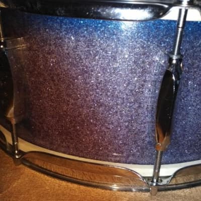 Star 14" 10 Lug Snare Drum 1960's Sparkle Blue fade image 15